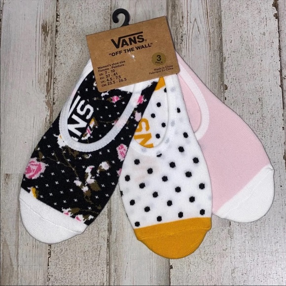 VANS FLORAL DOTS WOMEN'S NO SHOW LINERS - 3 PACK - Picture 3 of 4